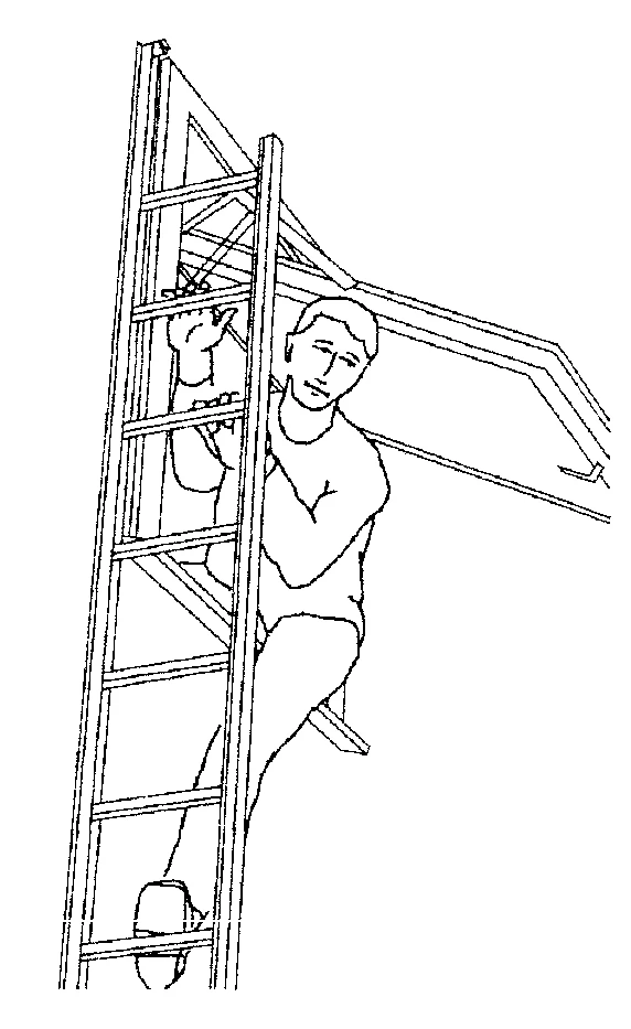 DX--7010 hot sell Aluminum  Fire Escape Ladder Safety Rope folding Ladder emergency escape ladder