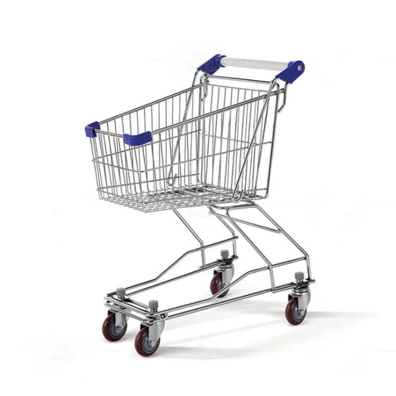 Customized Double Layers Supermarket Retail Stores Shopping Baskets Cart Trolley