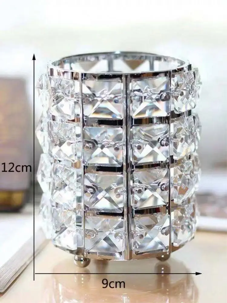 Fashion tools european silver diamond square crystal makeup brush holder