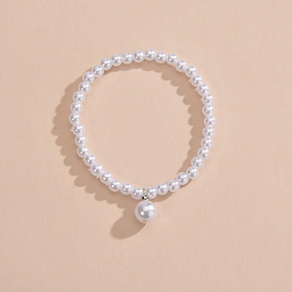 New Arrival Handmade Imitation Pearl Adjustable Anklets Simple Foot Chain Boho Summer Beach Anklet Bracelets for Women Girls