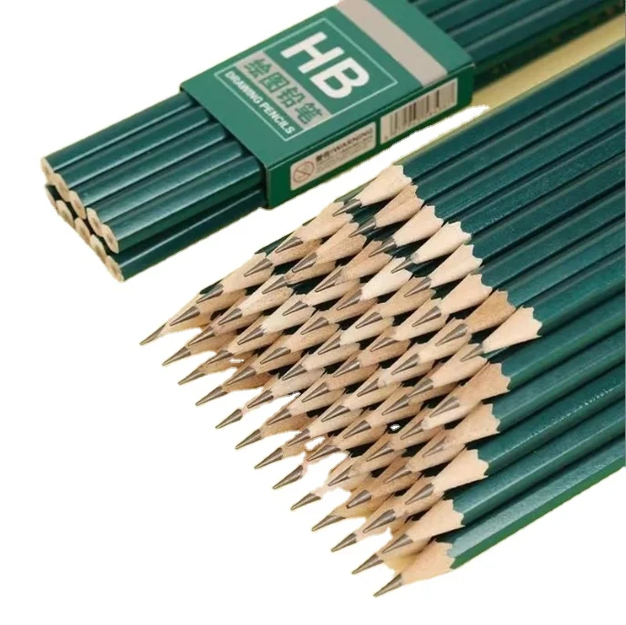 High Quality Stationery Standard Pencil High Quantity Pencil HB 2B Multiple Specifications Logo Wooden Eraser Pencil