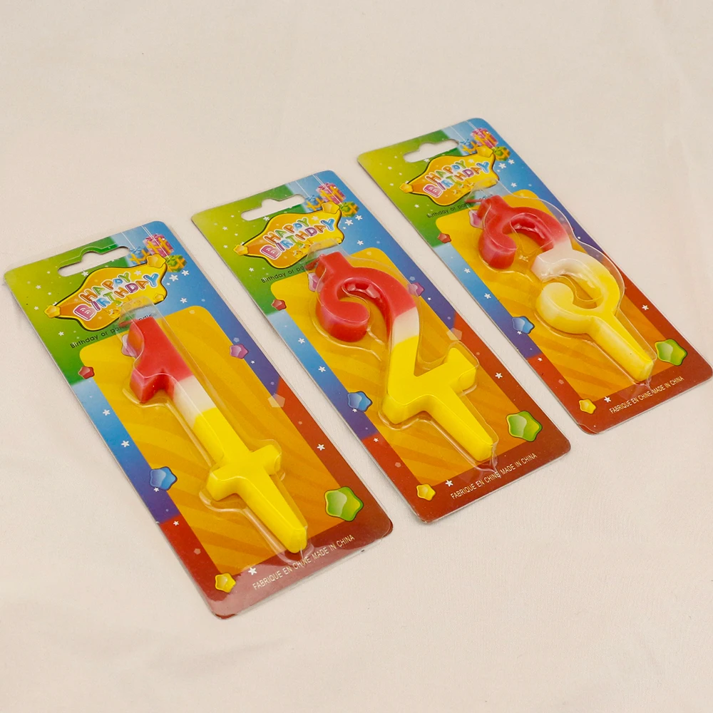 0-9 Creative Candles Number Happy Birthday Cake Topper Decoration Party Supplies