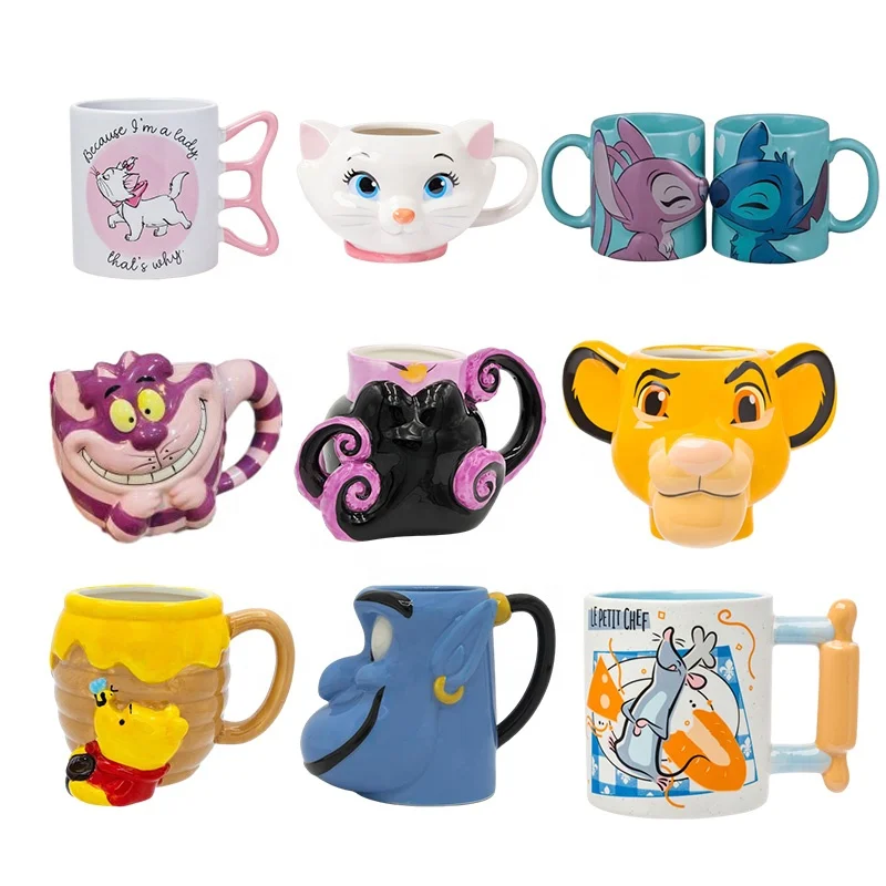 OEM custom 3D cartoon stoneware porcelain cups ceramics coffee mug