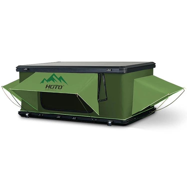 HOTO 2024 hydraulic pressure pop up camping automatic SUV truck rooftop tents car roof tent rtt with hard shell aluminum