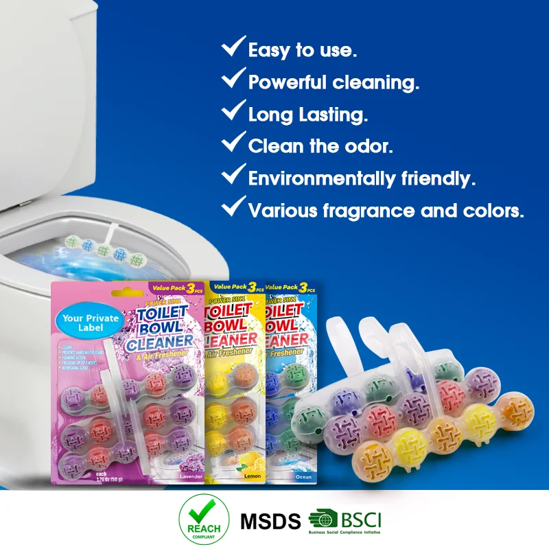 Top Ocean & Lemon Power Aktiv Classic Factory Rim Hanger Toilet Bowl Cleaner Toilet Air Freshener 4 n 5 balls