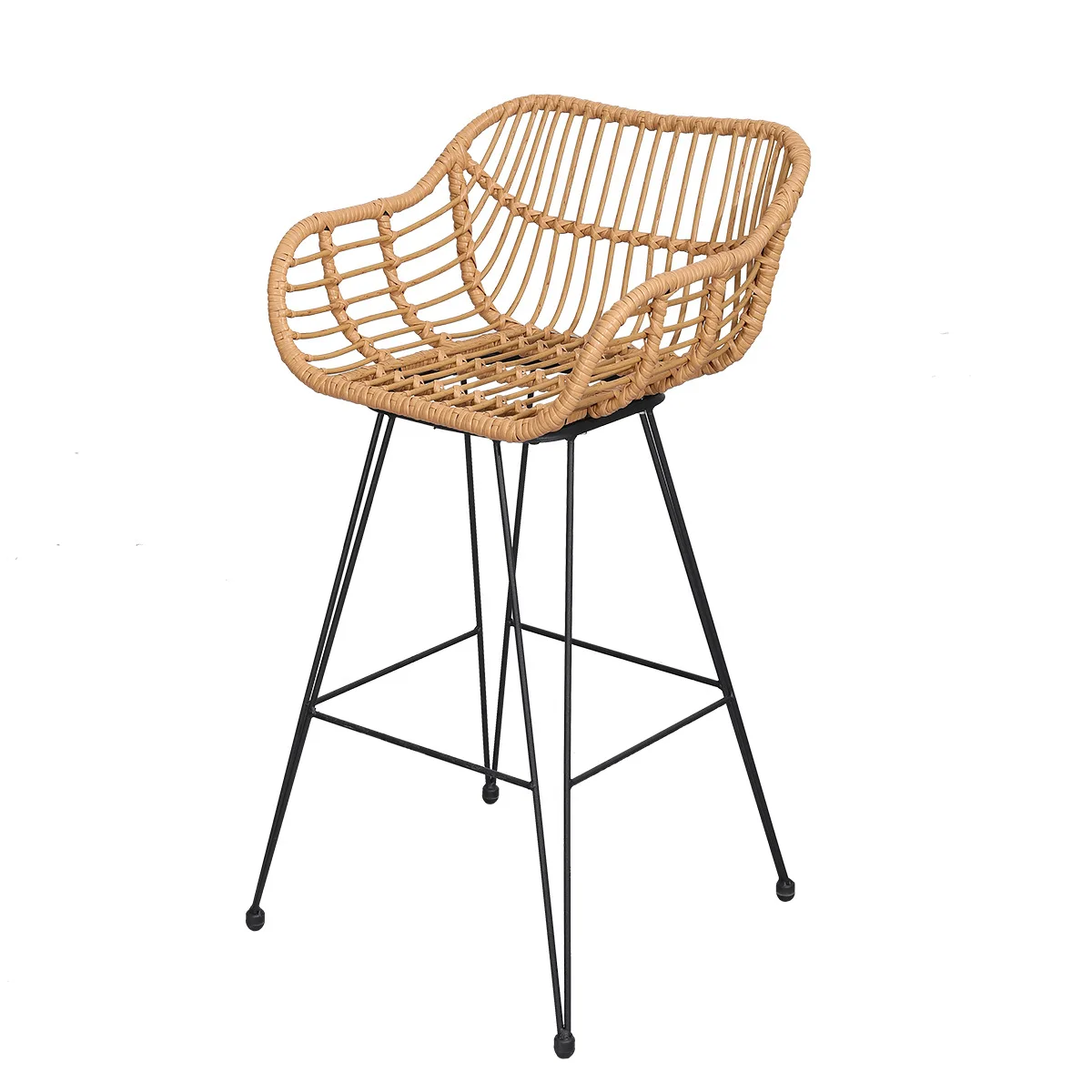 Cross-border outdoor bar rattan chair bar casual net celebrity high stool cafe restaurant Rattan chair wholesale