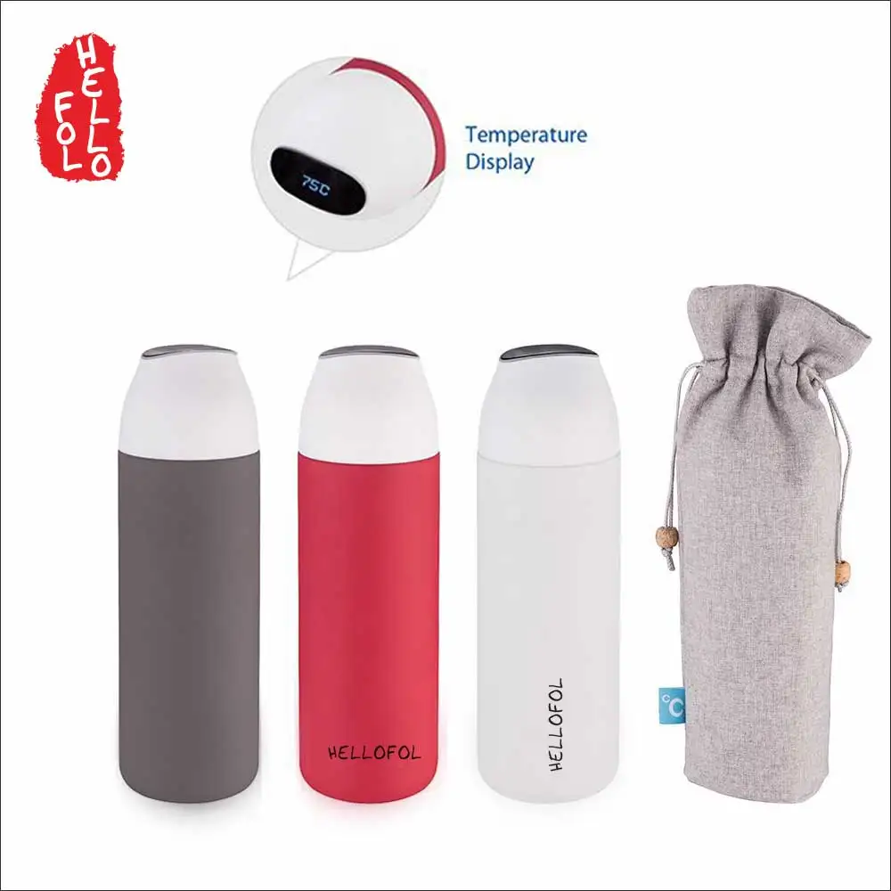 
Kids stainless steel smart vacuum insulated bottle flask with temperature display 