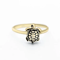 925 sterling silver gold plated hawaiian tortoise ring latest design turtle ring for women
