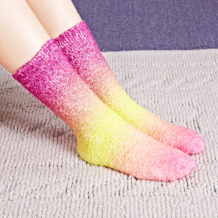 Colorful Winter Fuzzy Socks Lady Thick Coral Fleece Warm Socks