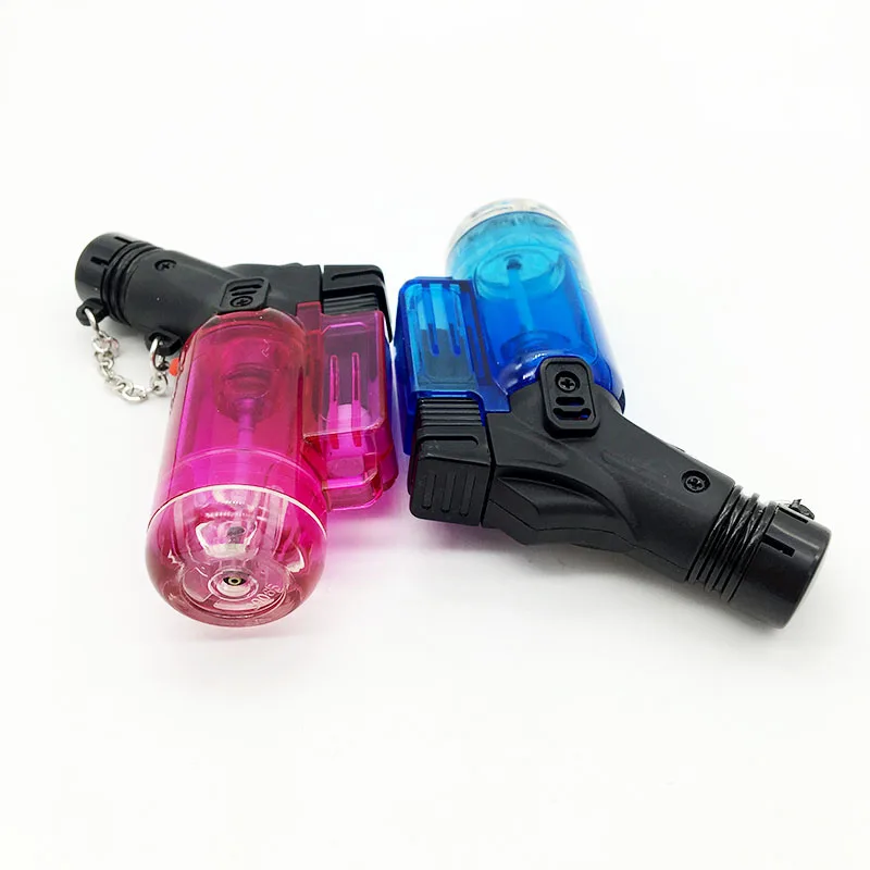 Custom Hot Sale Butane Gas Rechargeable Cigar Small Windproof Refillable Kitchen Scorch Jet Torch Lighters Jet Flame Lighter Gun