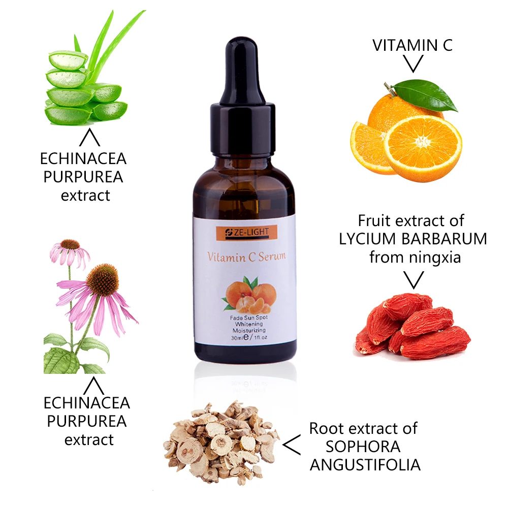 Private Label Free Sample Anti Aging Wrinkle Remove Dark Spots Briten Lighten Regenerating Whitening Vitamin C Face Serum