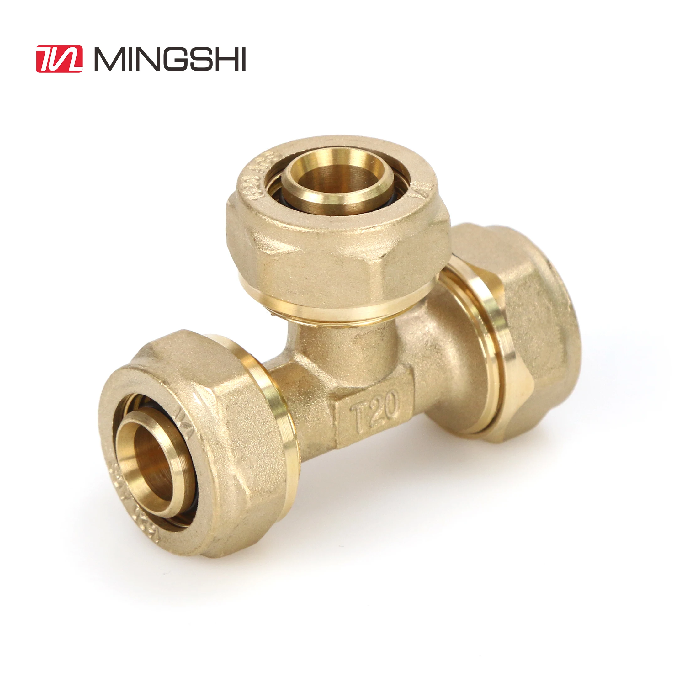 compression Fittings nature color 16mm 20mm 26mm 32mm factory direct sales high quality water pipe pex brass fitting