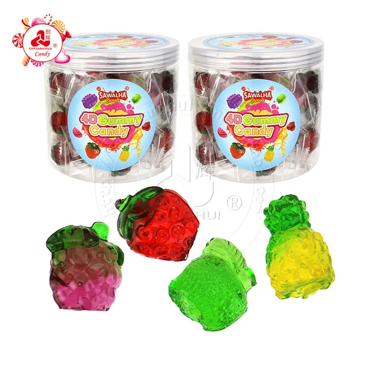 4D fruit shape gel jelly soft gummy candy