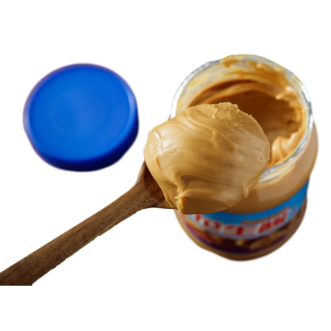 
Print in customers own Logo label peanut butter sauce smooth bottle peanut jam 