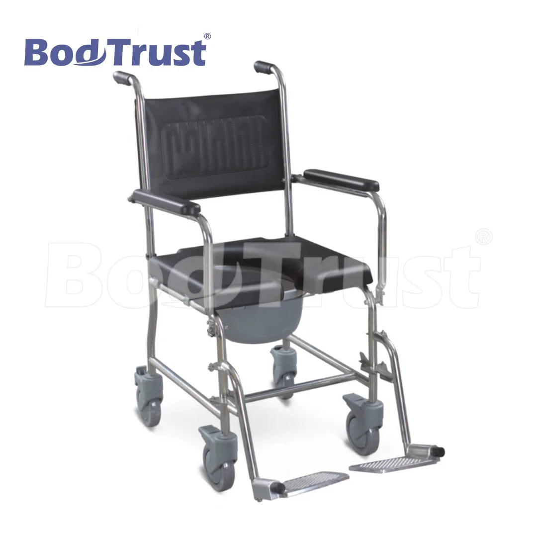 BodTrust Wheel Chair Manual Wheelchair With Bedpan