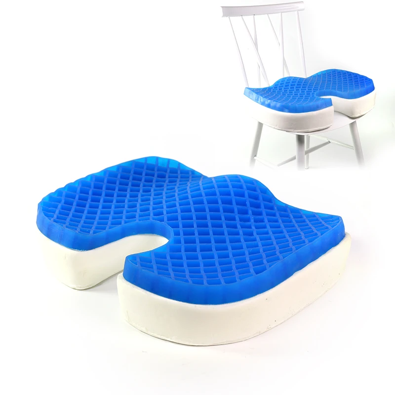 Memory foam gel seat cushion double thick egg seat cushion with Non-Slip Cover Breathable Honeycomb for sitting