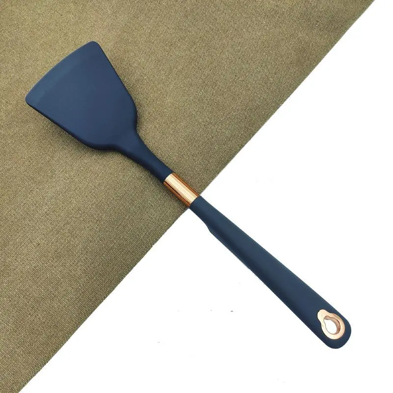 Kitchen Mate Modern Simple Soup Spoon Spatula Scraper 11 Pieces Silicone Cooking Utensil Set with storage bucket