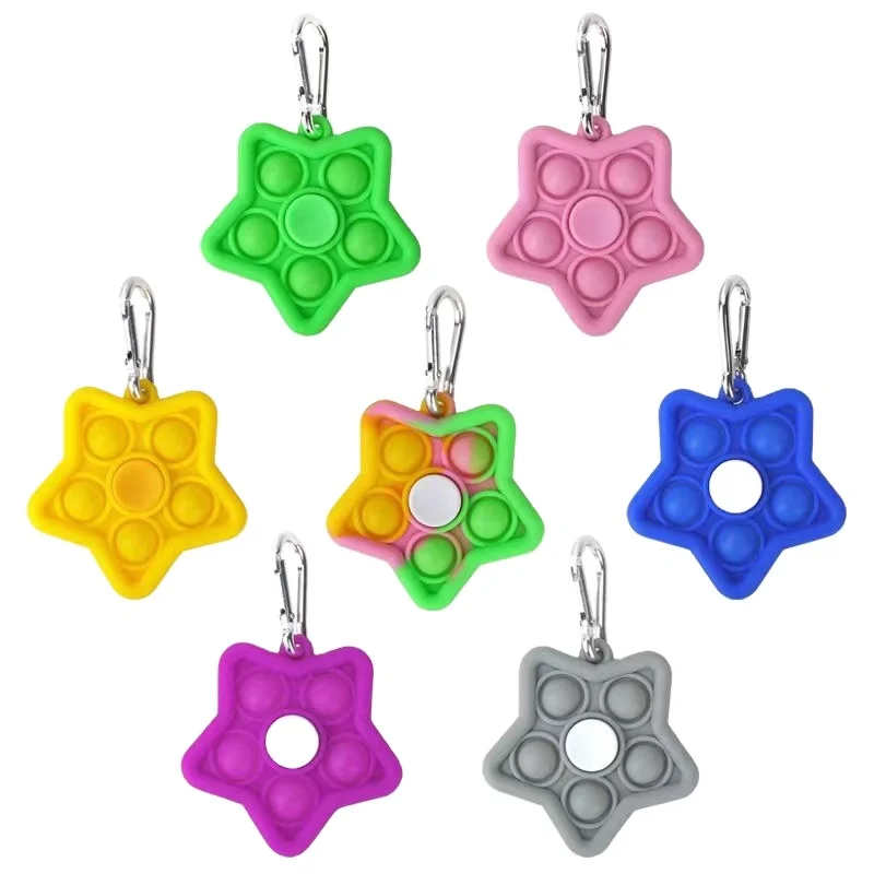 Jumbo Pioneer Bubble Keychain Rotating Fingertip Finger Vent  Press Decompression Silicone Keychains Toys
