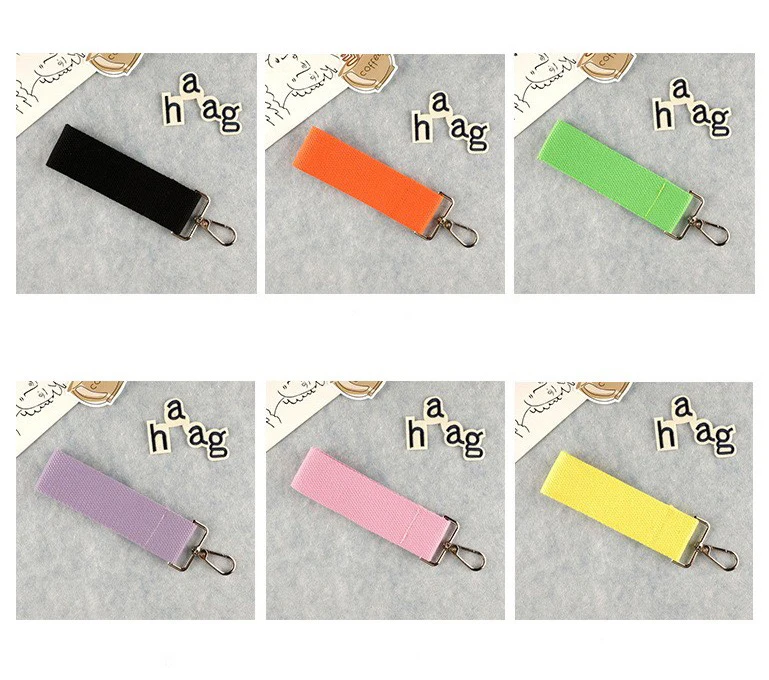 Wholesale spot 3.8cm canvas keychain DIY blank name tag pendant ironing cloth with DIY keychain name