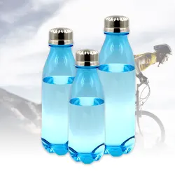 Real Bpa free pet plastic waterbottle with stainless steel cap
