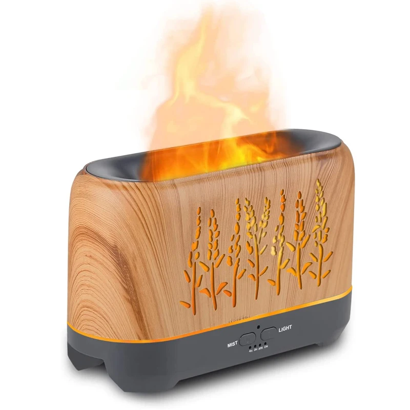 new arrival wood grain 2022 wheat fire flame aroma smart 3D Diffuser