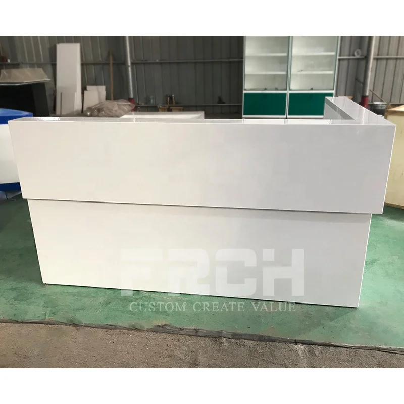 Индивидуальный дизайн L-образный белый офис медицинская клиника Парикмахерская стойка регистрации салон