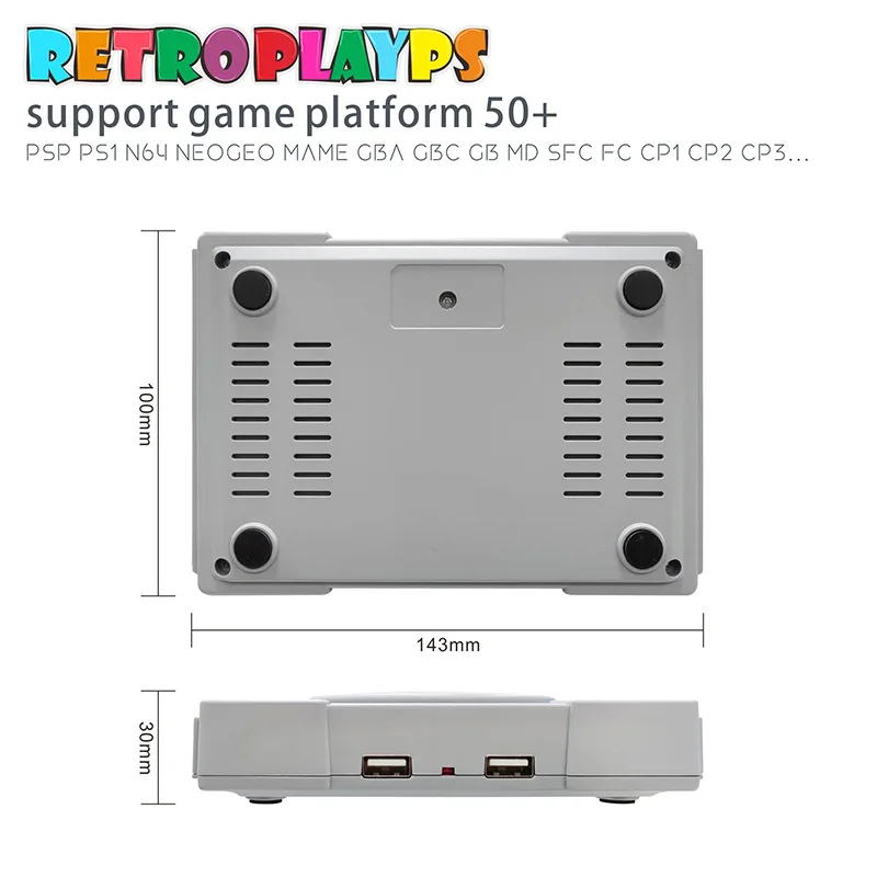 New Arrival Powkiddy D88 Video Game Emulator For Cps/ps1/n64/mame/nds/dc/fc/sfc With 7000+ Arcade Games Family Player