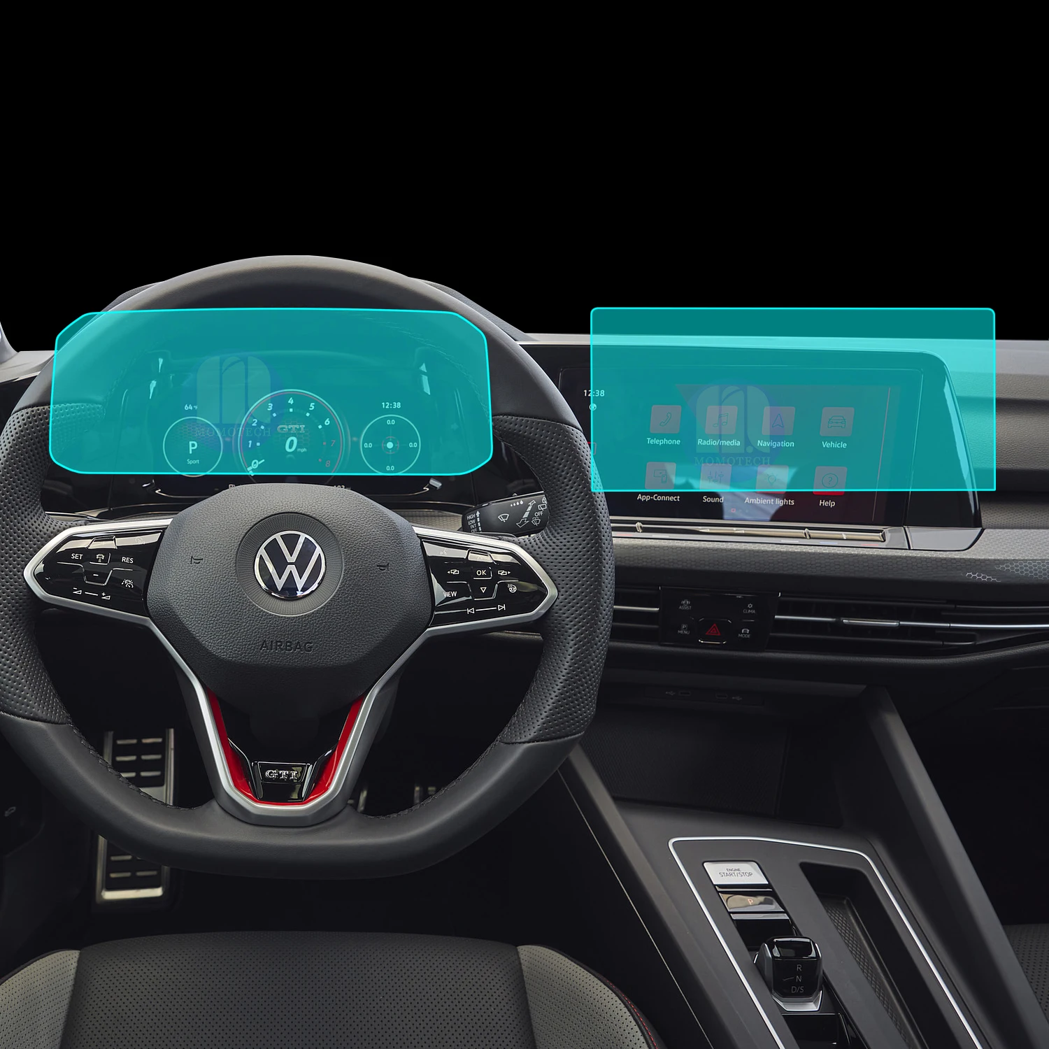 for Volkswagen Golf Gti Car GPS Navigation LCD Screen Protector Center Control Touch Tempered Glass Screen Protect Film