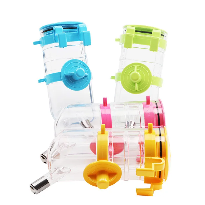 6 Angle body stainless steel bottle spout wall cage fence hook hanging Pet licking refill bottle