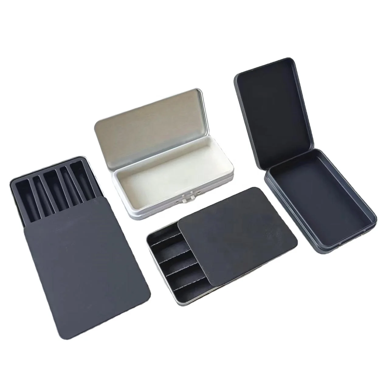 Childproof tin box with lid air tight child safety lock tin slide tin with CR lock for rolls gummies mints bites