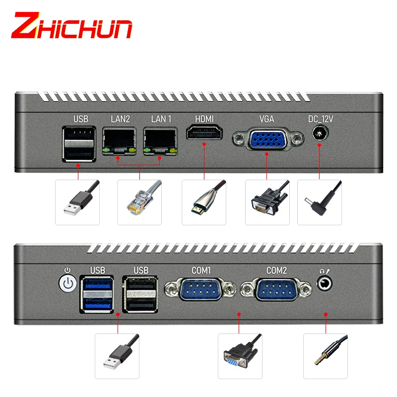 J1900 Dual LAN Mini PC Fanless Industrial Computer