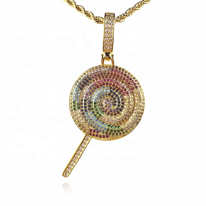 
18k Gold Plated Best Quality No Fade Color Lollipop Jewelry Charms Pendant Fashion Jewelry 