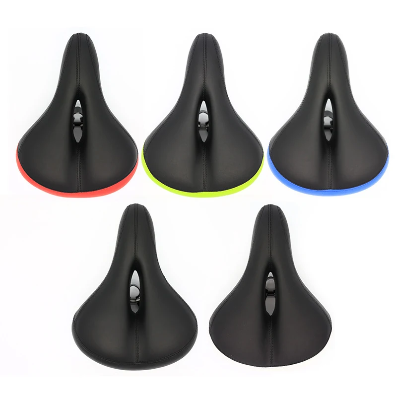 Седло для горного велосипеда, утолщенное мягкое сиденье из ПВХ и кожи со светодиодной подсветкой, мягкая ажурная подушка для велосипеда, детали для велосипеда, седло для велосипеда