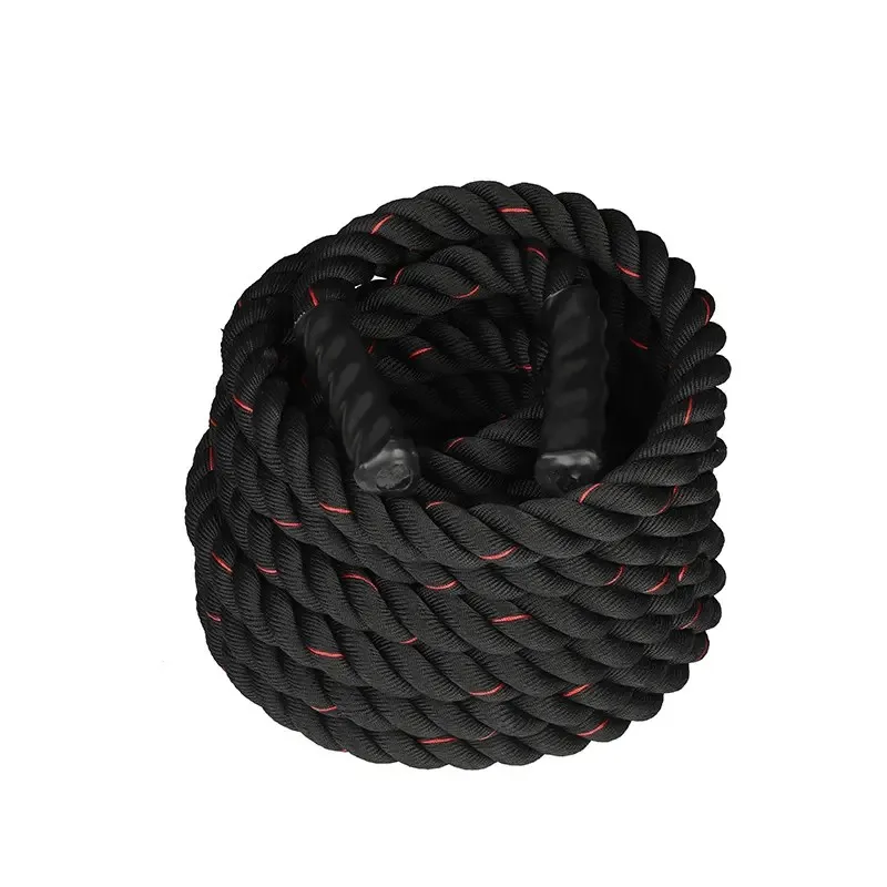Professional Strength Training  Fitness Equipment Rope-50mm 12m Nylon Black And Red  Battle Rope