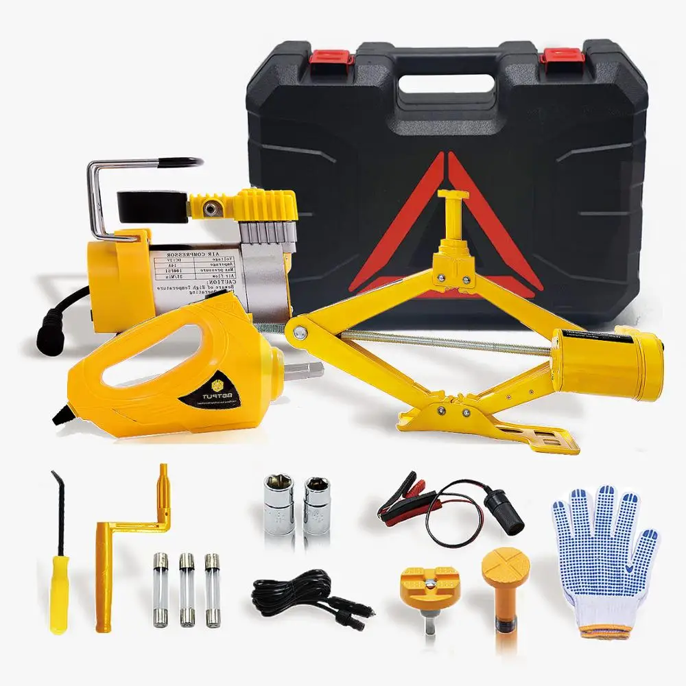Портативный Электрический гидравлический домкрат для автомобиля, 12 В постоянного тока, 100 Вт 3 в 1, 3-тонный Автомобильный домкрат, подъемный набор, комплект для автоматического ремонта автомобиля