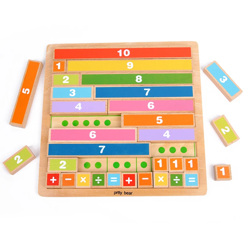 Wholesale Custom Montessori Mathematics Arithmetic Blocks Wooden Math Manipulatives Skill Boosting Educational Toy For Toddler