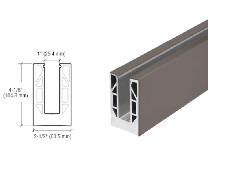 C rl aluminum railing glass u channel  base