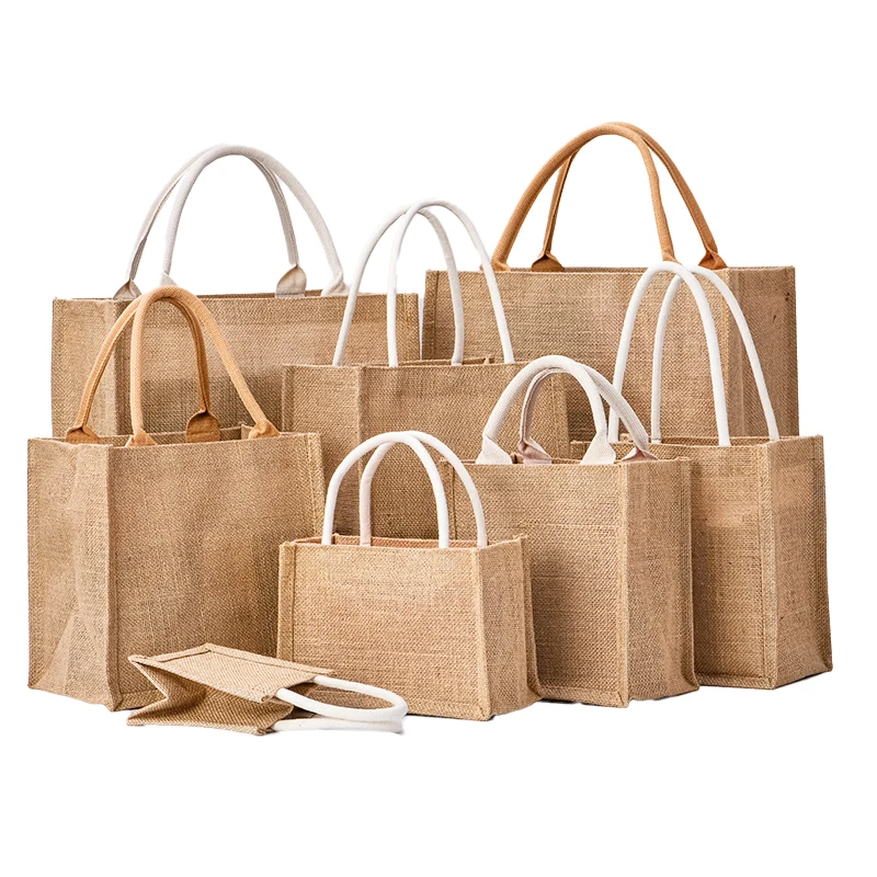 Оптовая продажа, джутовый мешок с веревочной ручкой, дешевый джутовый мешок, джутовый мешок для покупок