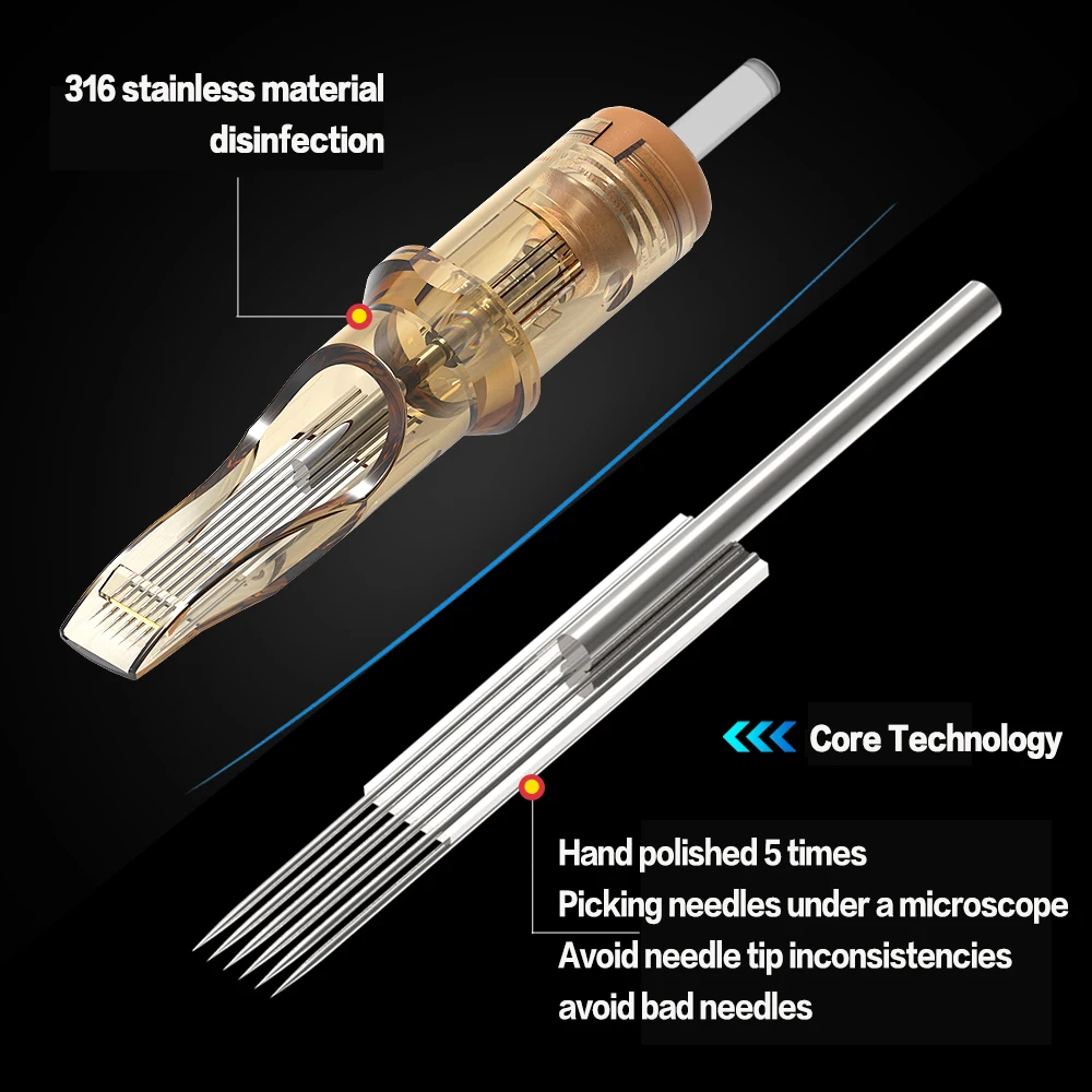 Ambition Premium 20pcs 5rm 7rm 9rm 11rm 13rm 15rm 17rm 23rm 25rm RM Curved Magnum Disposable Tattoo Cartridge Needles