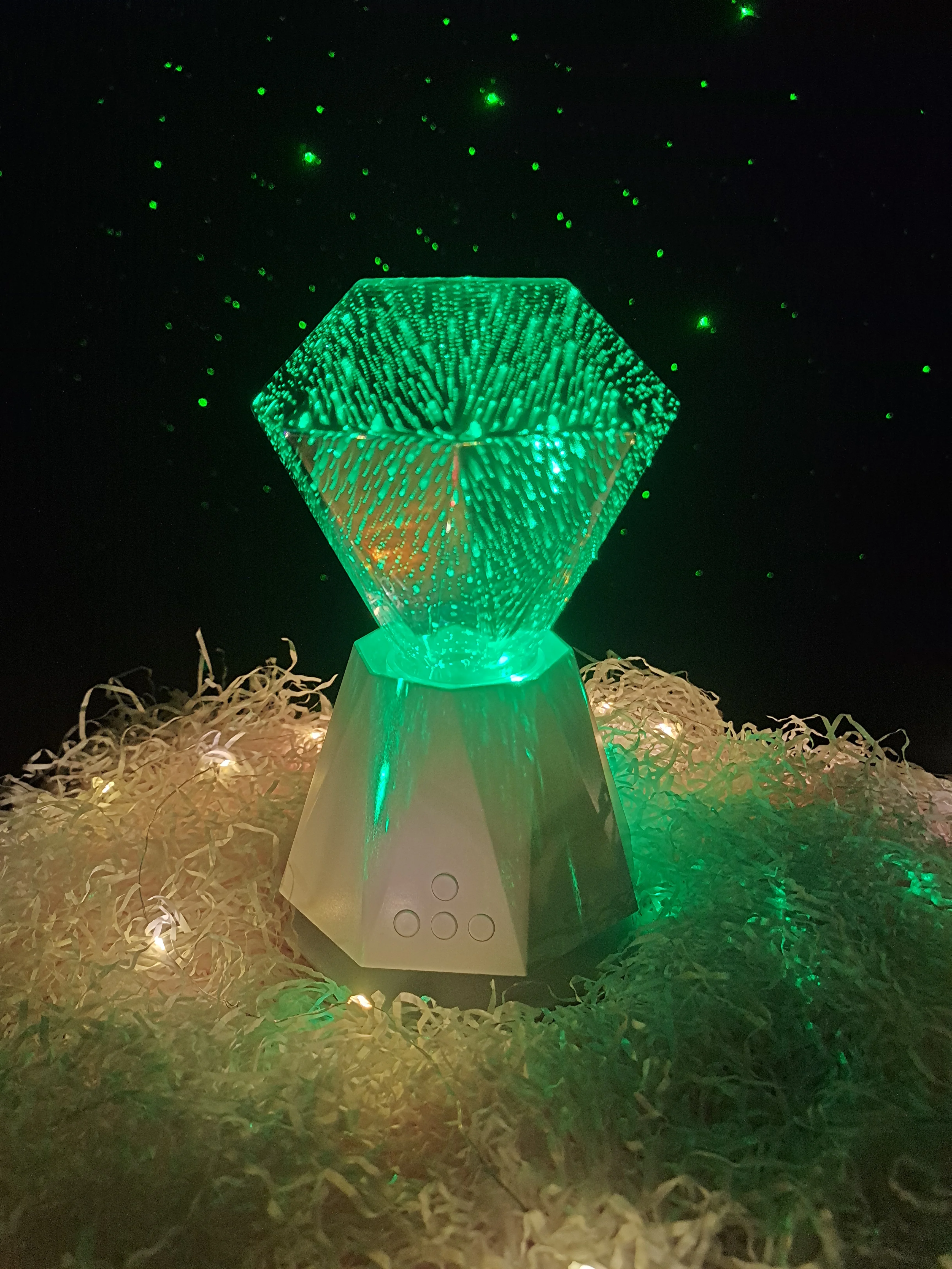 Newest 360 Degree Rotation Multi color 3d diamonds music Night lamp Projector Kids Led Star