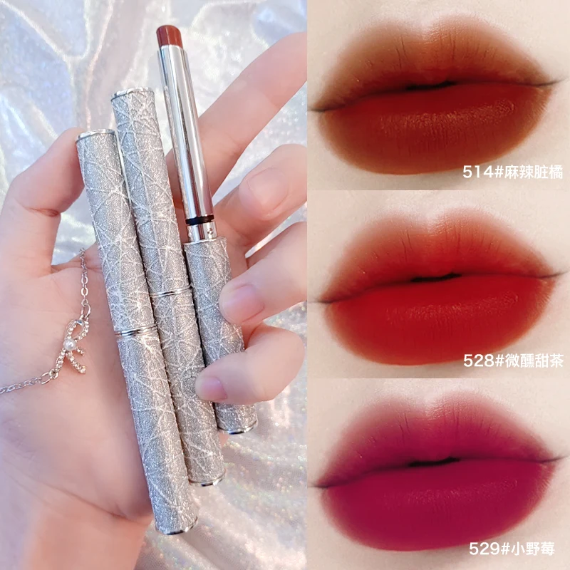 Diamond Tiny Silver Tube Lipstick of 3 pcs Makeup Gift Sets Makeup Gift Sets Cosmetics with Butterfly Necklace