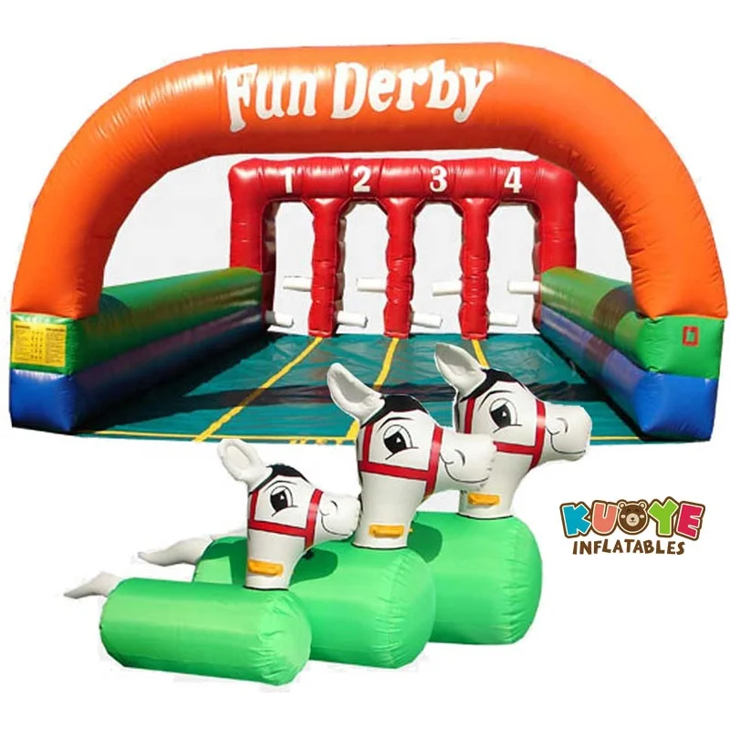 Interesting fun run horse race derby inflatable carnival games for sale