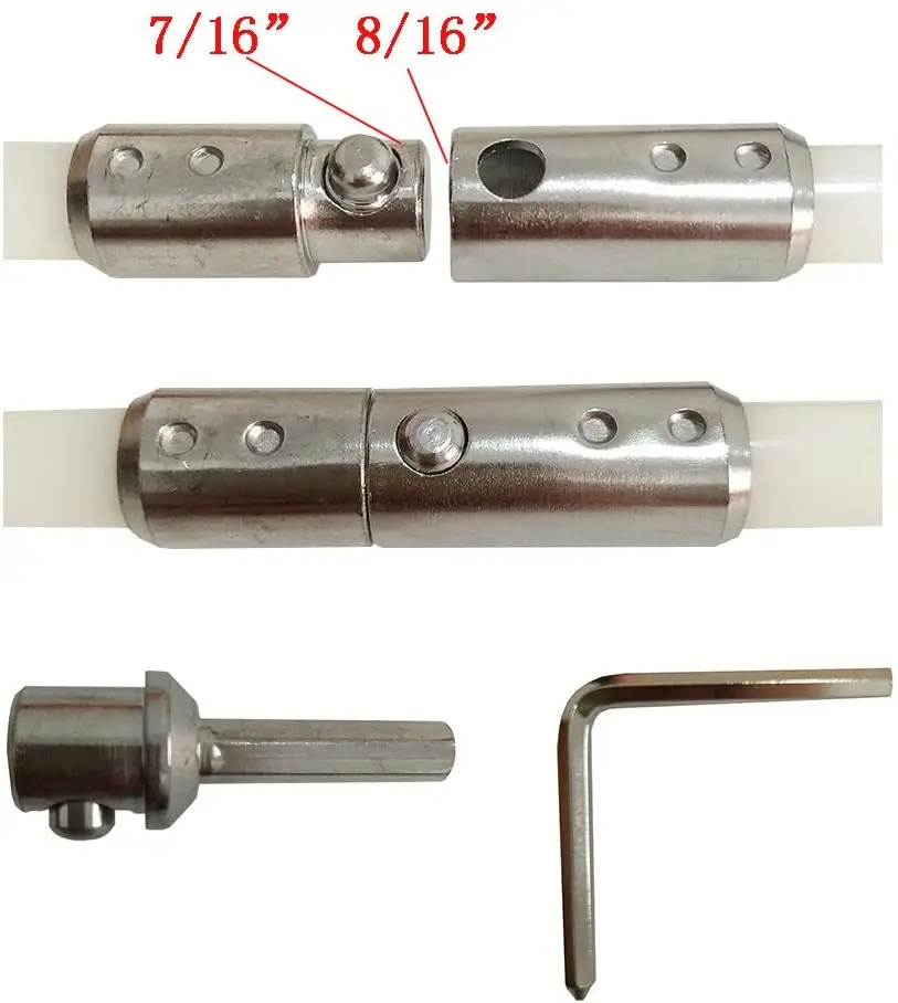 20 Feet Fireplace Electric Rotary Brush Extendable Sweep Chimney Typhoon Cleaning Brush Kit