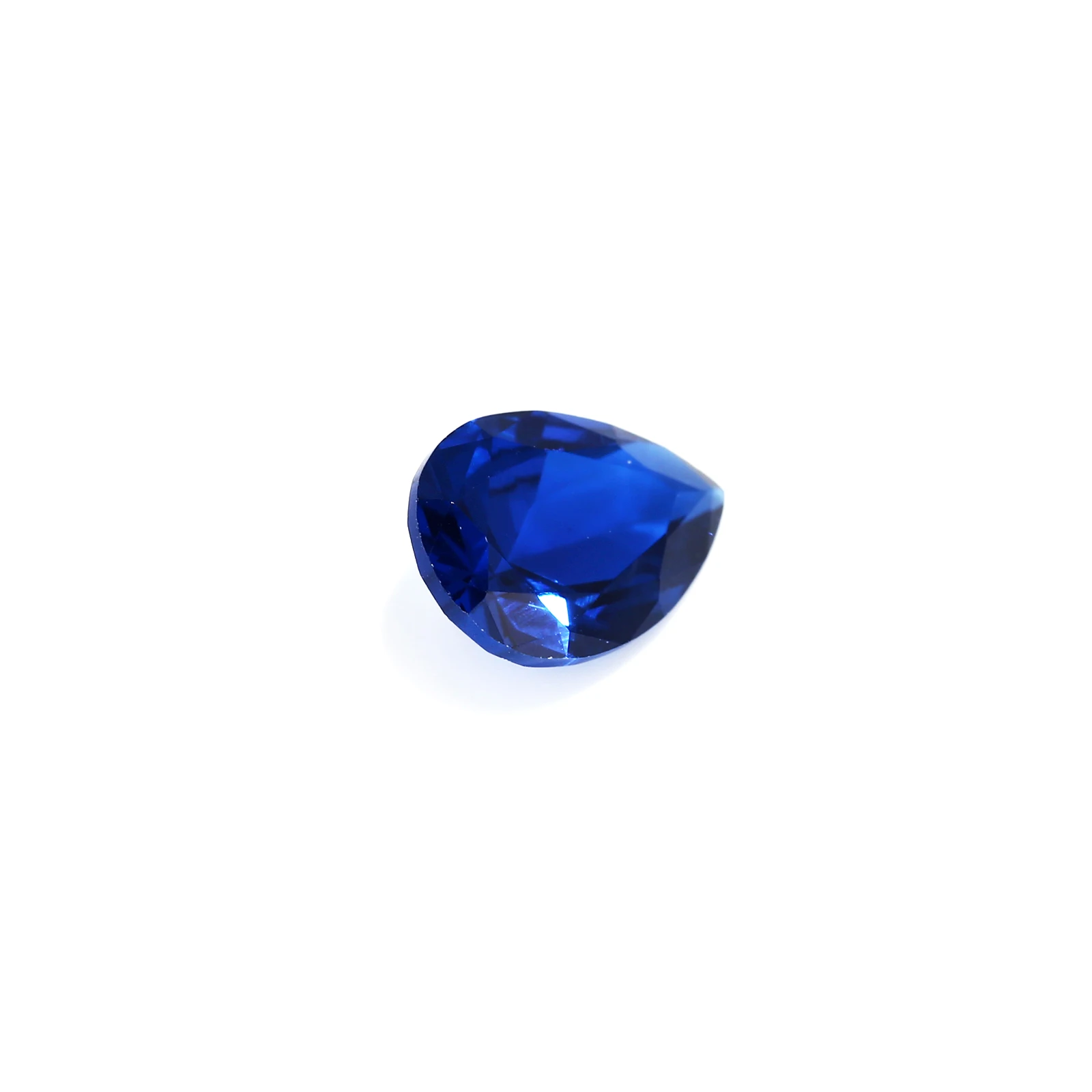 Megan wholesale Synthetic Corundum 7Mm Pear Cut 34# Sapphire fancy deep Blue Gemstones Synthetic Corundum Rough jewelry making