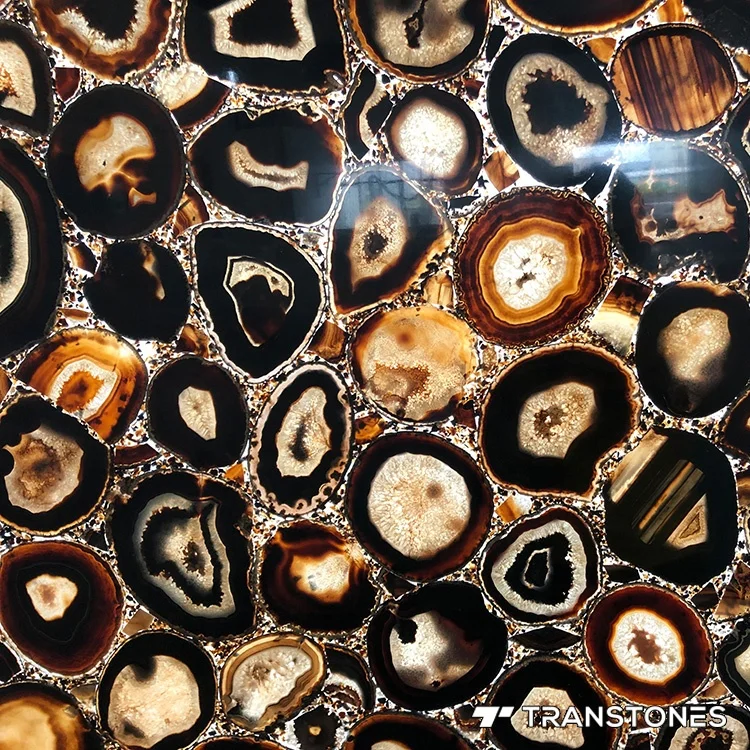 Полупрозрачный Прозрачный Роскошный домашний декор огнеупорный натуральный черный агатовый Хрустальный лист для оникса