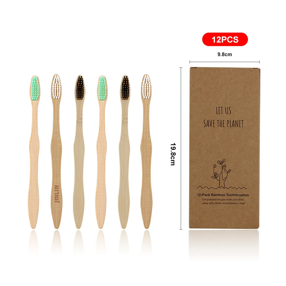 Printing Your Design 100% Natural Biodegradable Case Packaging Tooth Brush Charcoal Bamboo Toothbrush  Set With Logo