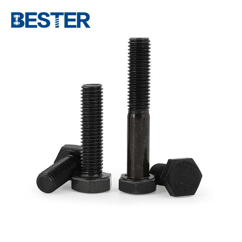 High strength manufacturers 10.9 5/16 m16 m28 m50 blue black zinc plated galvanized oxide steel hex bolts and nuts washer