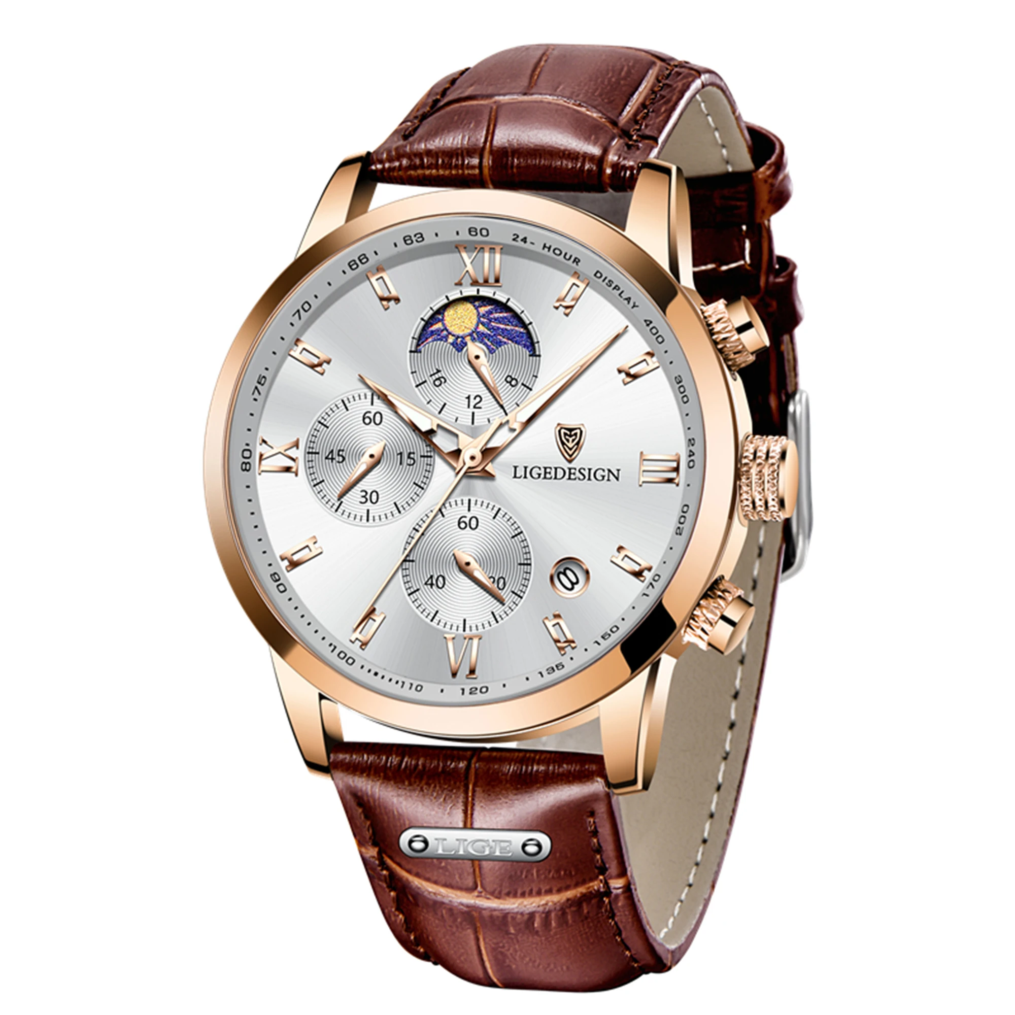 LIGE 2023 New Hot Sales Analog Wrist Watch watch for Men 3Bar Business Casual Chronograph Males Quartz Watch