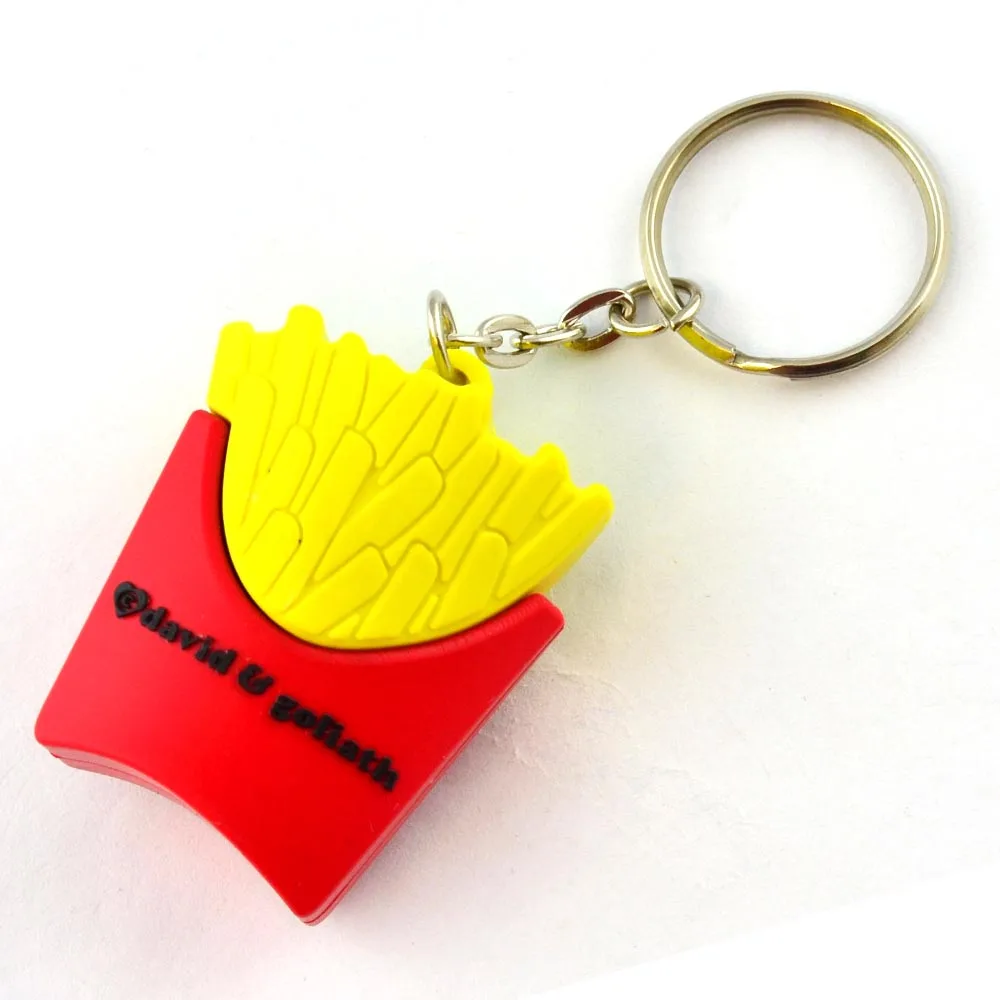 Manufacturer Custom Keychain With Card Holder 3D Rubber Fruit Keychain Pvc Figurine Keychain