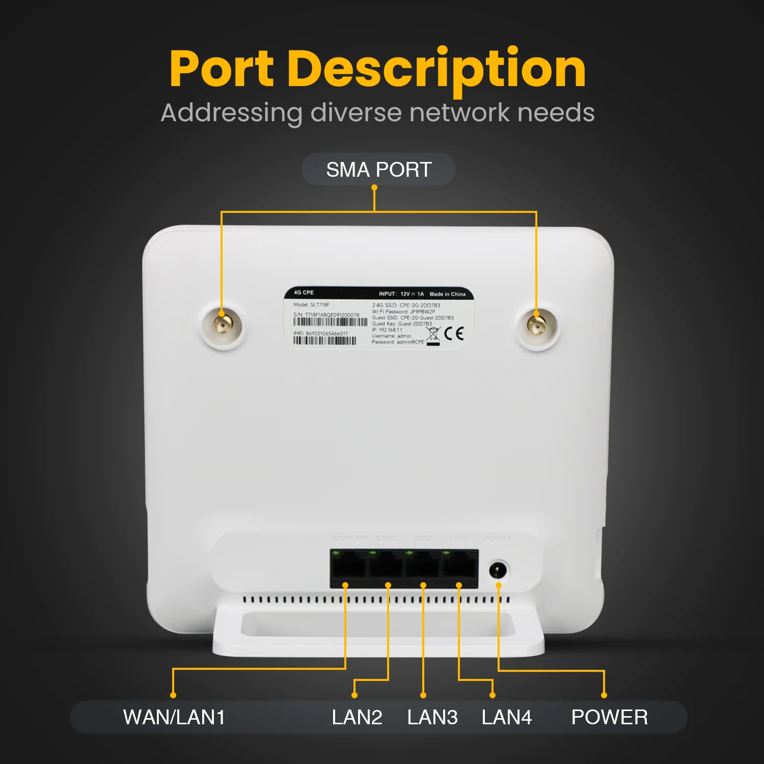 Customized 4G wifi Router CAT4 WiFi6 Dual band 802.11ax Support VoLTE VoIP VPN 2920mAh Li-ion Battery 4G Lte Router
